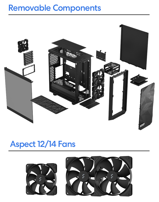 Fractal Design Meshify 2 Compact Lite Black Computer Case